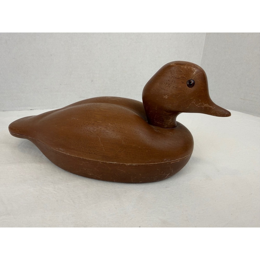 Vintage Avon Granny Cottage Mallard Duck Decoy Jewelry Box Faux Wood Dresser